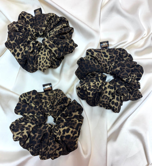 Chocolate Leopard Scrunchie