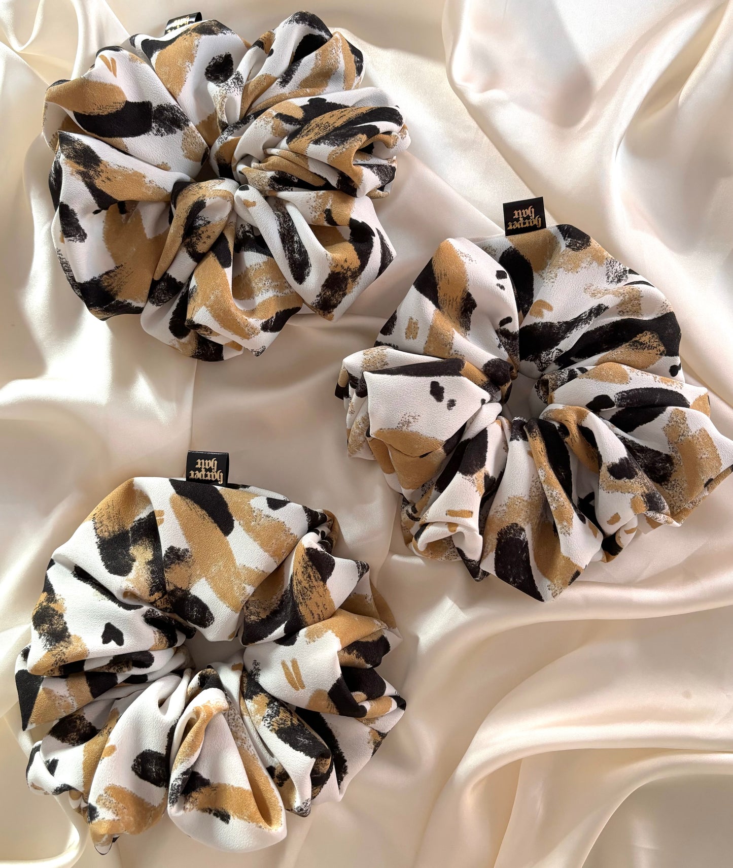 Black & Gold Canvas Scrunchie