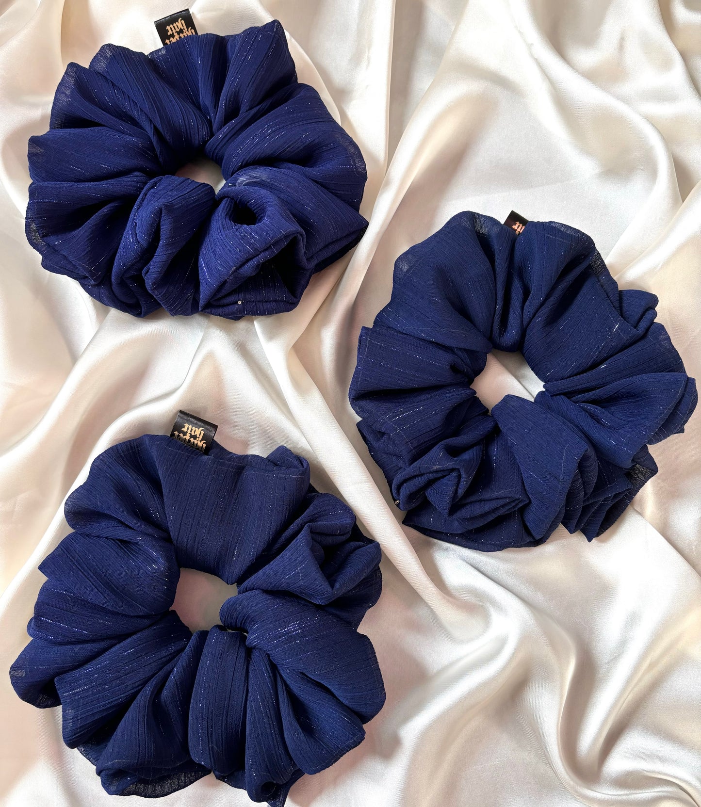 Navy Glimmer Scrunchie