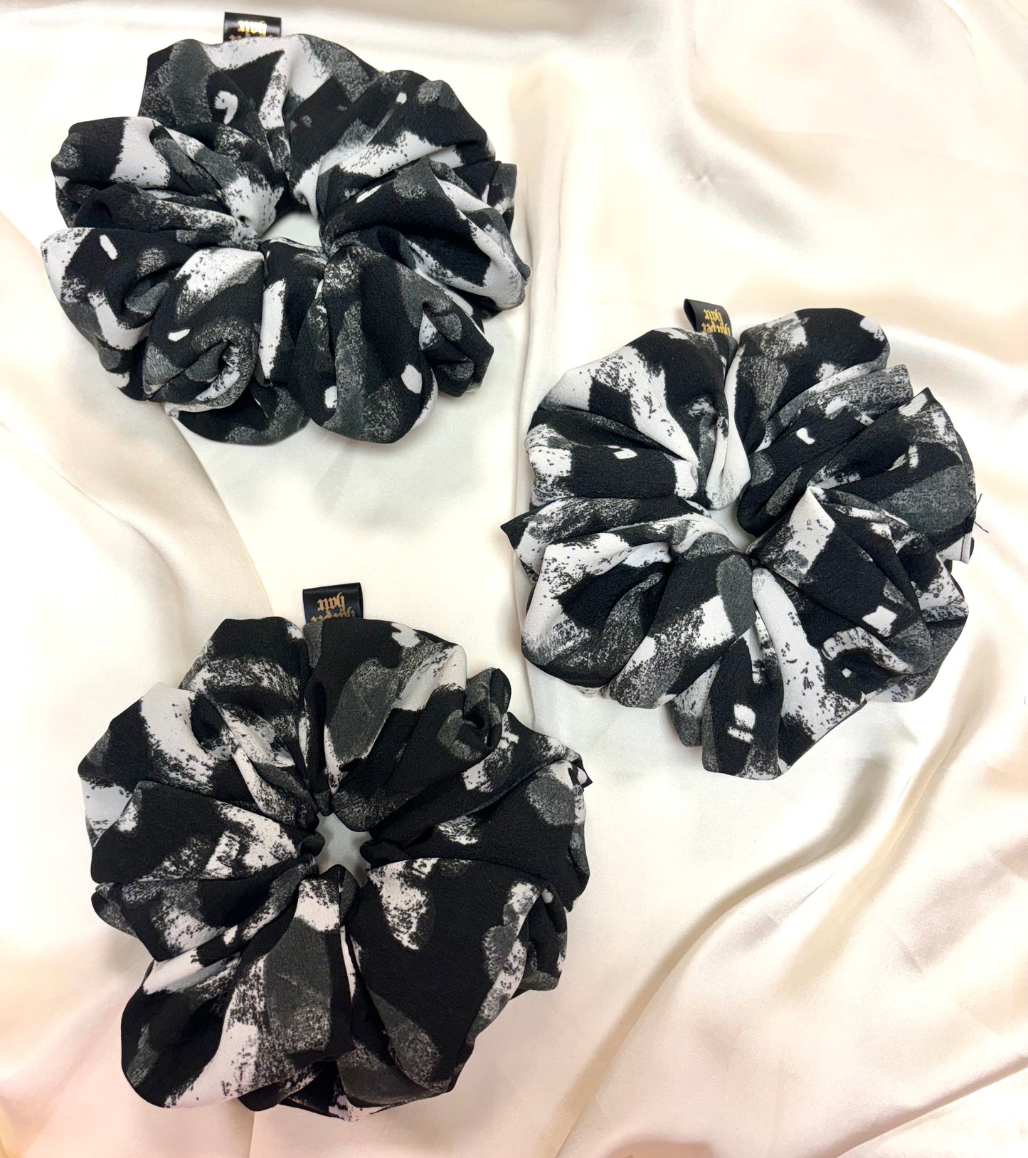 Black & White Canvas Scrunchie